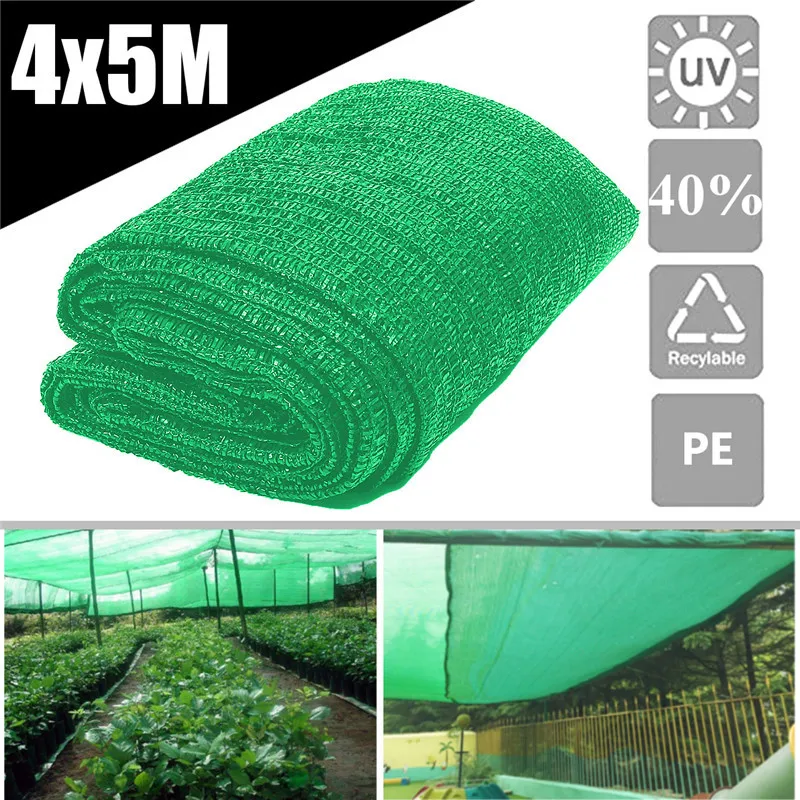 

40% Sunblock Shade Cloth for Plant Cover Greenhouse Barn Green Sunshade Cover Garden Patio Orchard Accessorie 2 Pin Knit 12x16Ft