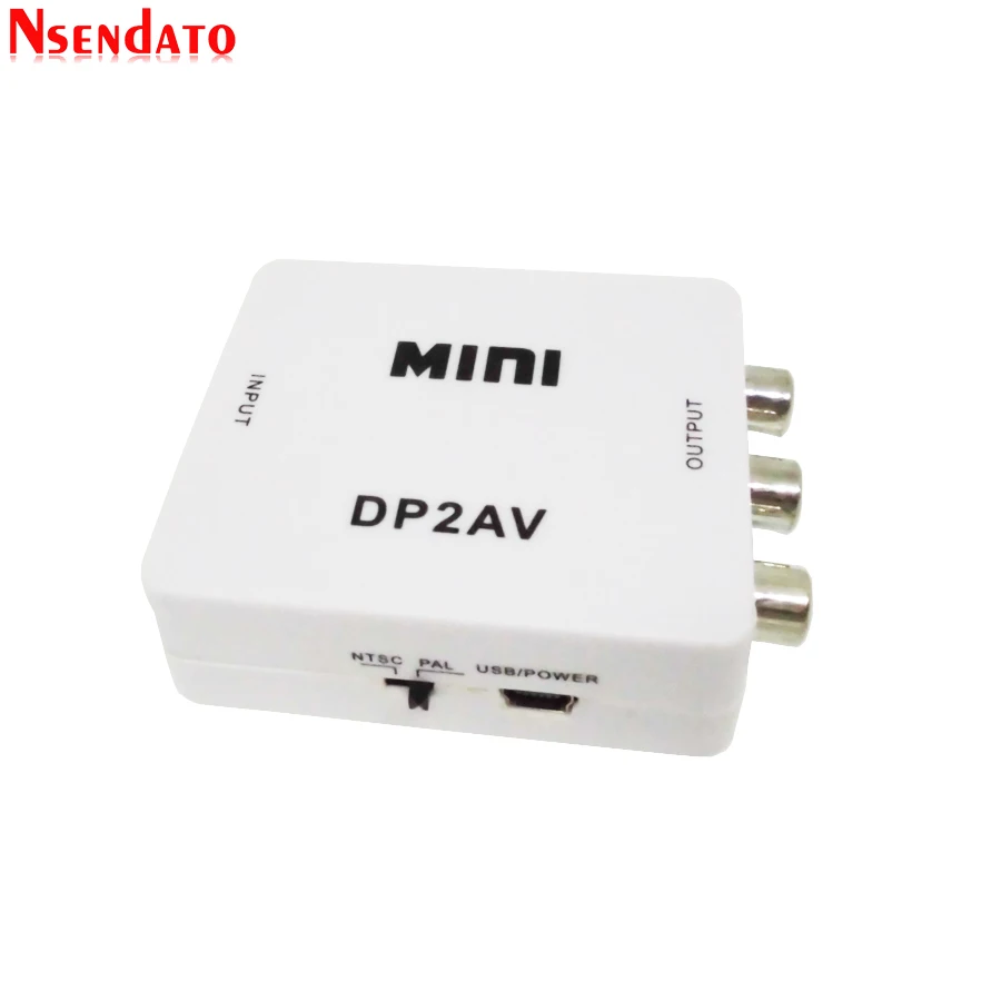 1080P Мини DP видео преобразователь коробка порт дисплея к RCA DP2AV AV/CVSB L/R