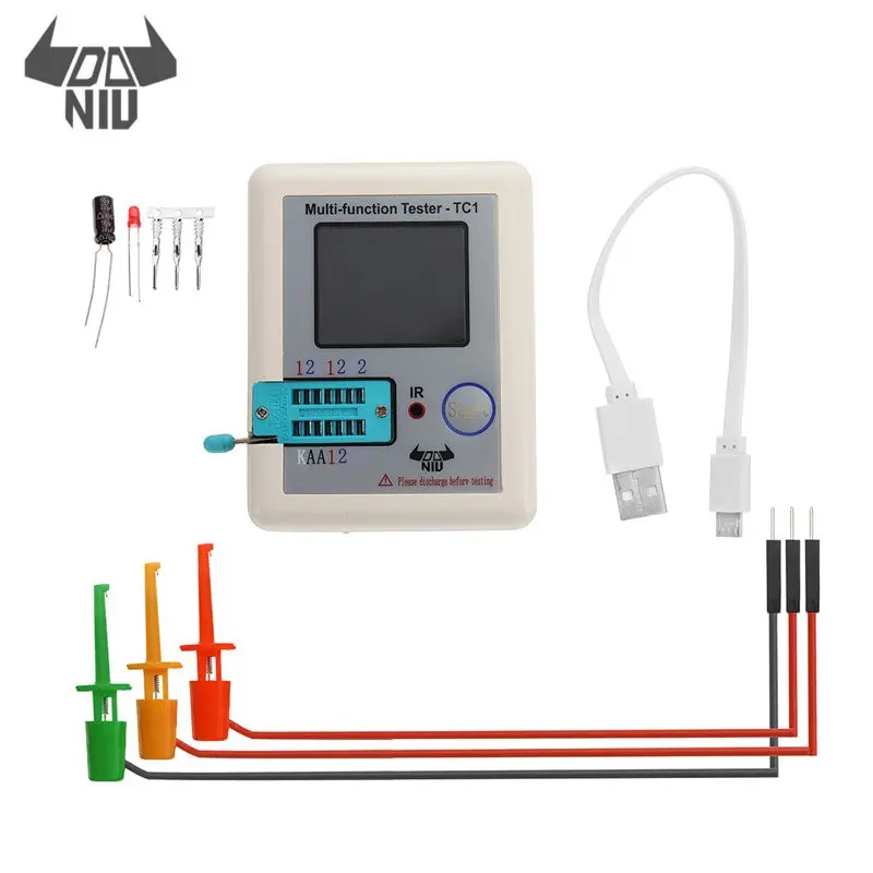 

DANIU LCR-TC1 1.8inch Colorful Display Multifunctional TFT Backlight Transistor Tester for Diode Triode Capacitor Resistor