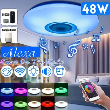 

LED Ceiling Light 48W 36 LED Modern bluetooth Speaker Music Dimmable Lamp Ceiling Down Light Multi Color Lamp Indoor Bedroom