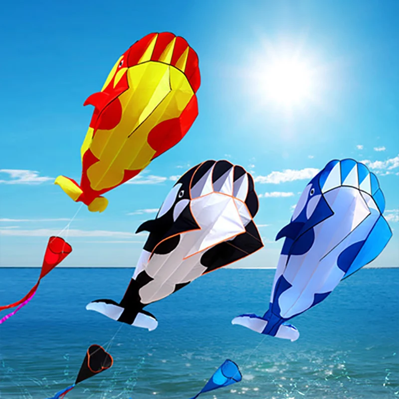 

New Arrivals 3D 1.2m Kite Frameless Soft Parafoil Giant Whale Flying Kite Outdoor Sports Toy Children Kids Funny Kites