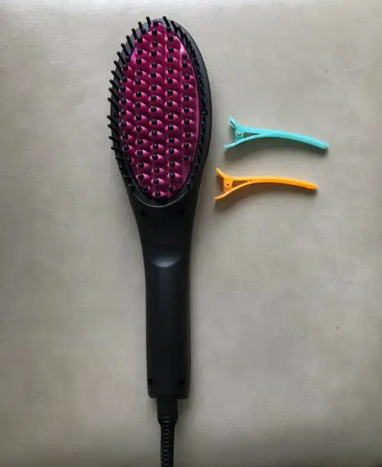 Ceramic Electric Hair Brush Hair Straightener ...