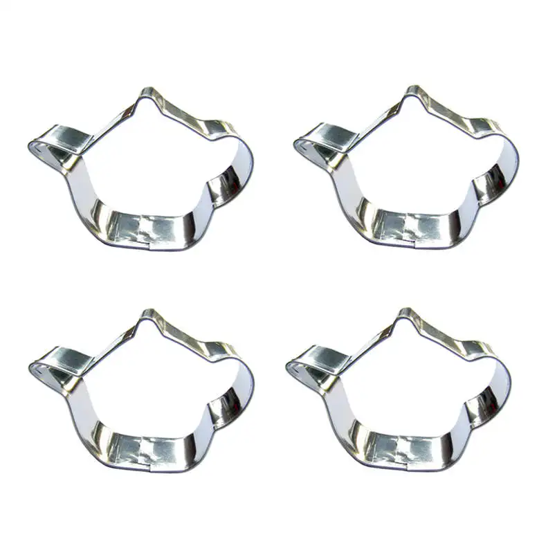 Little teapot shape 4 piece biscuit cutting molds baking tools cake decorating soft candy tools. | Дом и сад