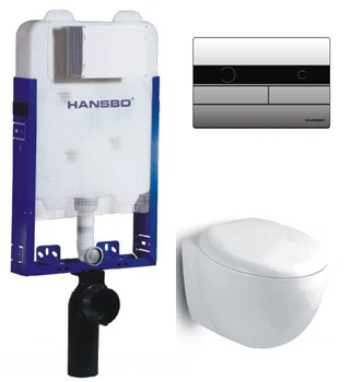 

sensor and mechanic flush function sensor flush toilet concealed cistern with toilet wall hung pan 8633.22.3