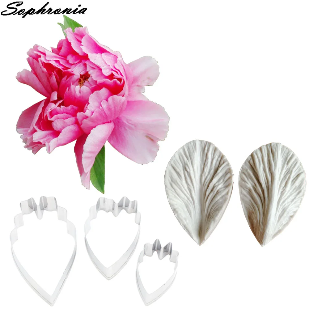 

Peony Flower Petal Veiner &Cutter Silicone Mold Fondant Mould Cake Decorating Tools Chocolate Gumpaste,Sugarcraft Mold CS216