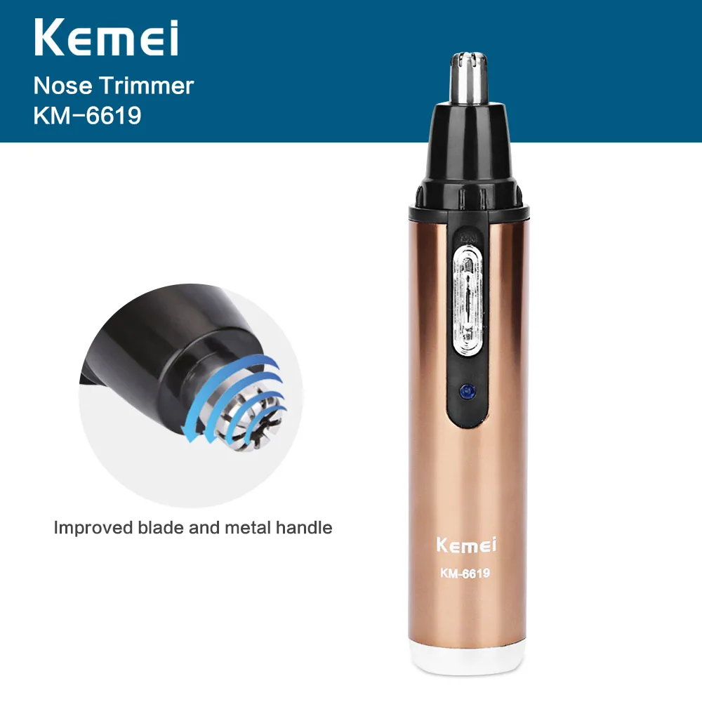 

Kemei KM-6619 Rechargeable Electric Shavers Nose Hair Trimmer Washable Safe Face Care Shaving Machine For Nose Trimer