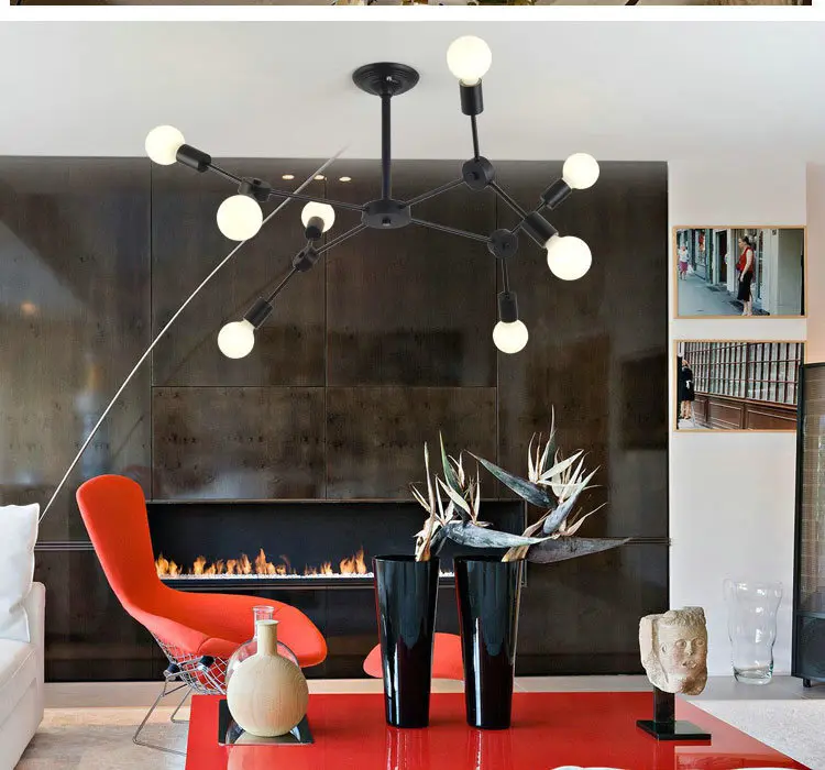 

Postmodern Nordic Chandelier Lighting Minimalist American Iron Art Lamp Modern LEDChandelier Creative Design Magic Pendant Light