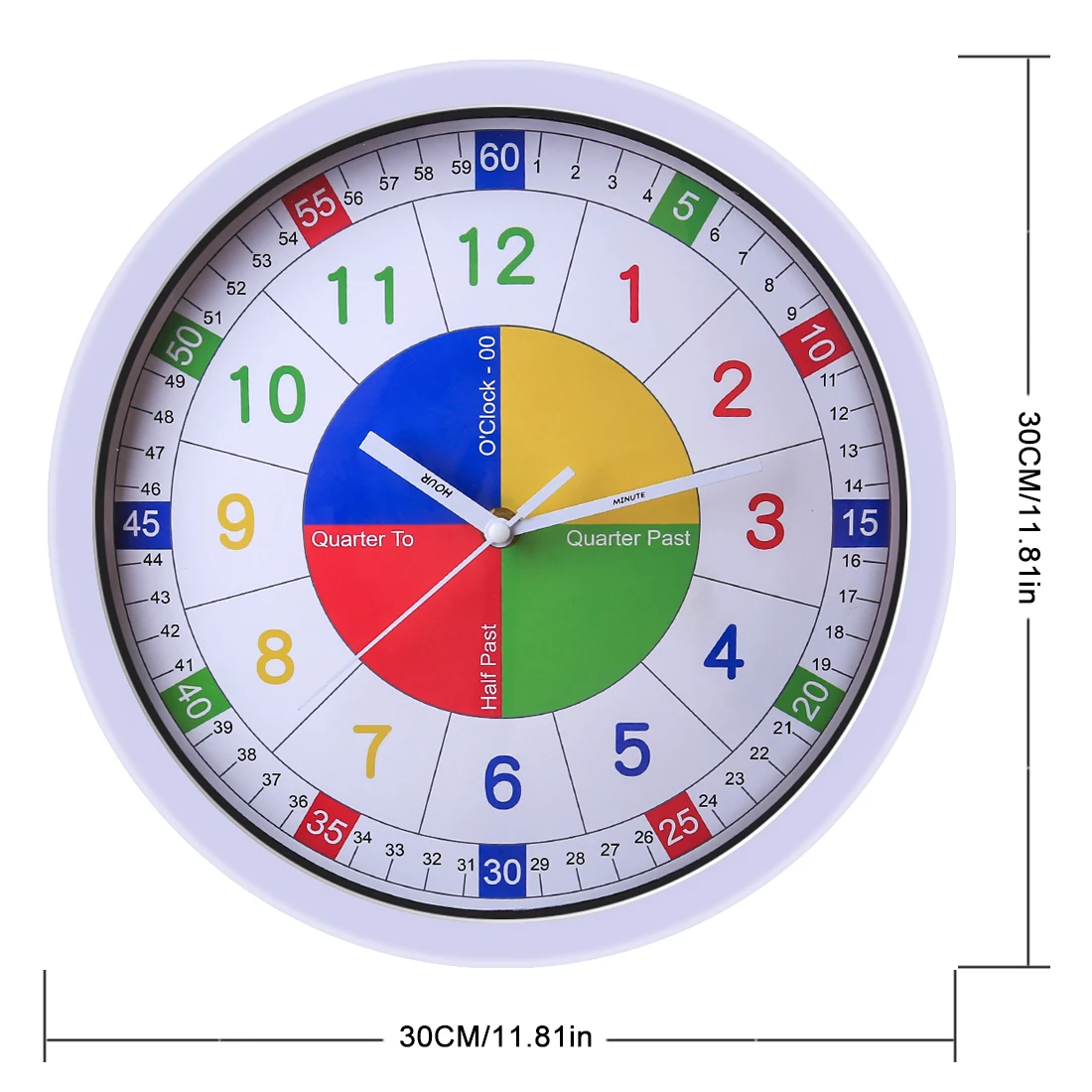 25 см/30 см Детские Обучающие часы бесшумные настенные часы для домашнего декора детские настенные часы кварцевые современный дизайн для спальни кабинета