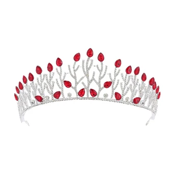 

Rhinestone Tiara Crowns Tree Branch Wedding Brides Crowns Brides Crowns Jewelry Hair Accessories (Red)