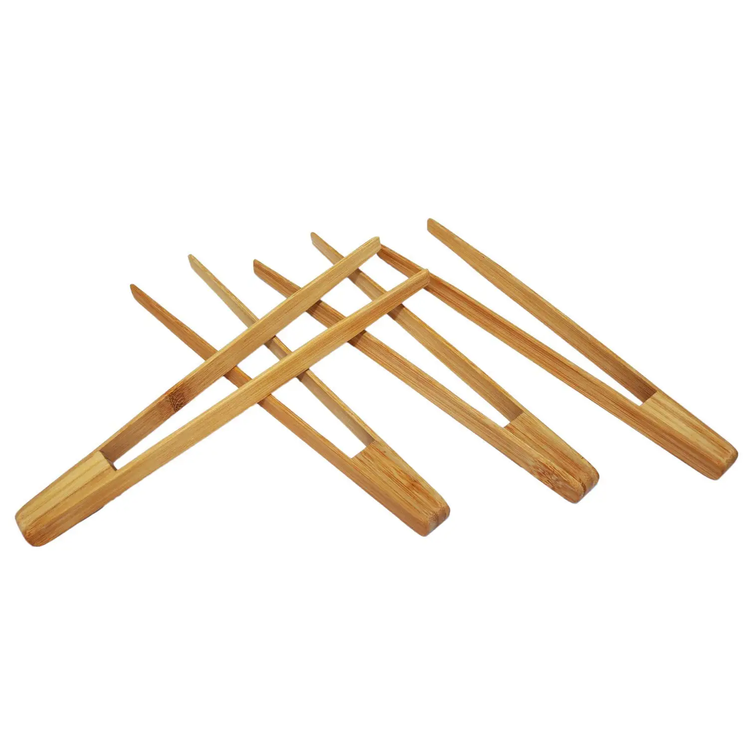 Bamboo Kitchen Tongs, 9.6 Inch Reusable Tongs Tool for Cooking, Toast