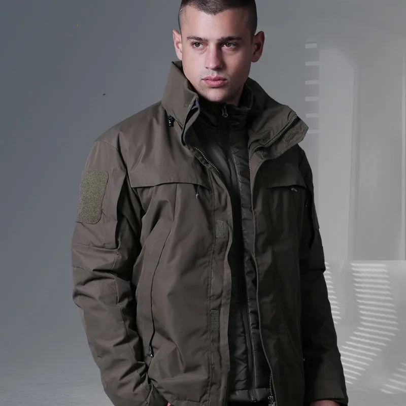 Outdoor Mannen 3 In 1 Afneembare Warme Waterdichte Windjack Jas Army Fans Training Wandelen Paardrijden Thermische Hoody Tactische Jas Outdoor Mannen 3 In 1 Afneembare Warme Waterdichte Windjack Jas Army Fans Training Wandelen Paardrijden Thermische Hoody Tactische Jas