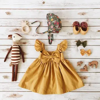 

Pudcoco Girl Dress 6M-4Y Cute Toddler Kid Baby Girl Clothes Princess Party Prom Bowknot Tutu Summer Dress