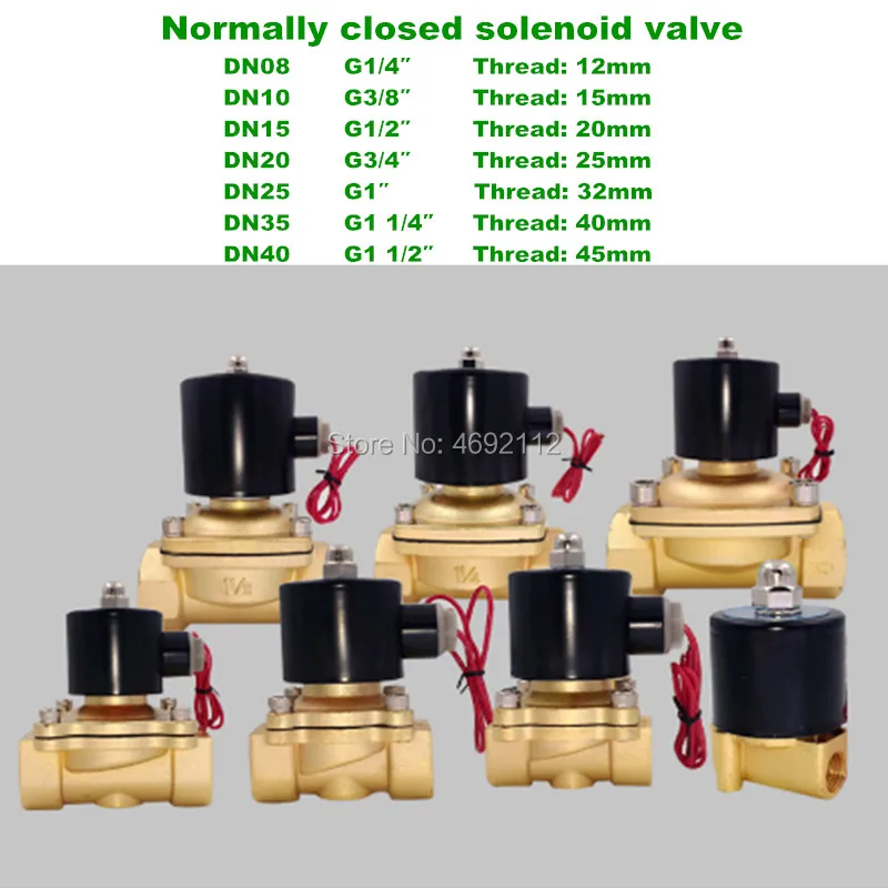 

Free Shipping 1/4",1/8",1/2",3/4",1",2", DN8 to DN40 AC220V,DC12V/24V Electric Solenoid Valve Pneumatic Valve for Water Oil Air