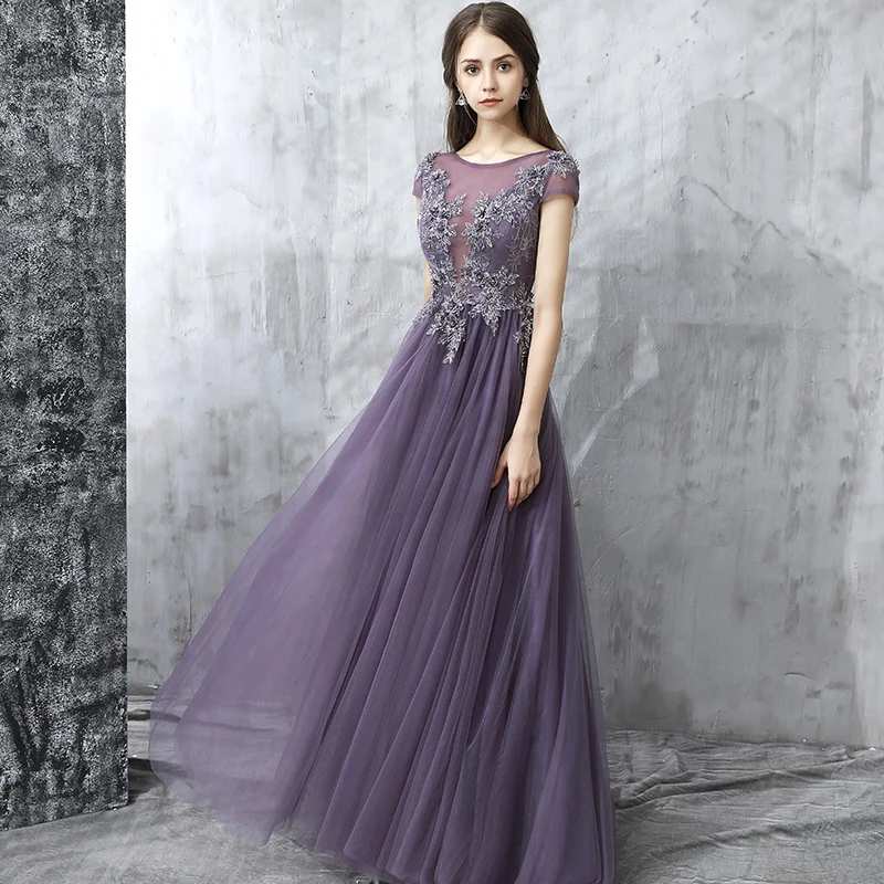 Vivian's Bridal 2018 элегантное Фиолетовое Женское вечернее платье сексуальное