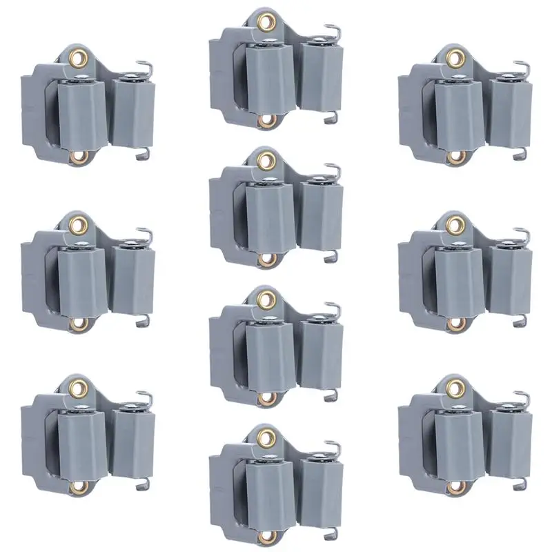 

OUNONA 10pcs Mop and Broom Holder Wall Mounted Kitchen Bathroom Garden Storage Rack Multifunctional Grey Hook Umbrella Hanger