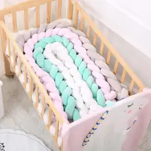 Buy 1M/2M/2.5M Length Nodic Knot Newborn Bumper Long Knotted Braid Pillow Baby Bed Bumper in the Crib Infant Room Decor Free Shipping