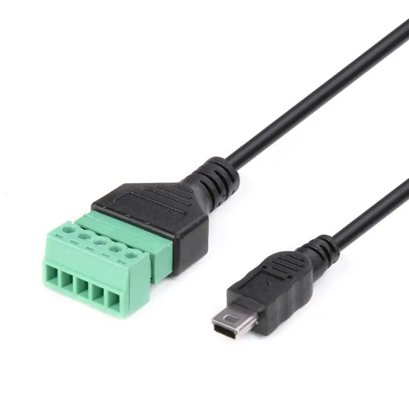 Мини USB мужчина до 5 Pin разъем w/щит переходник для кабельных наконечников