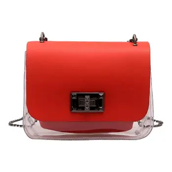 

2pcs/set Clear Shoulder Messenger Handbags Women Chain Crossbody Bag for Ladies Travel Clutch Party Purse 2019 Hot Selling