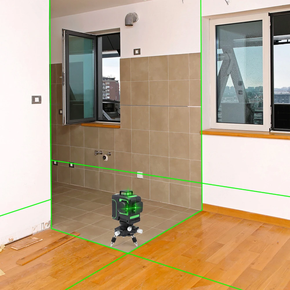  360 Degree Self-Leveling Laser Levels Meter Portable Mini Cross 12 Lines 3D Laser Level Device Cros