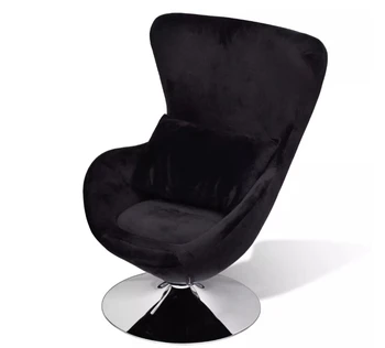 

VidaXL Black Upholstered Single Chair Soft Living Room Sofas Freely Over 360 Degree Rotate Chair For Home Or Office