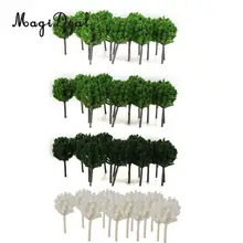 

50Pcs 1/300 Scale 4cm Dark Green Model Trees Z Scale Train Street Park Countryside Model Building Scenery Landscape 4Colors