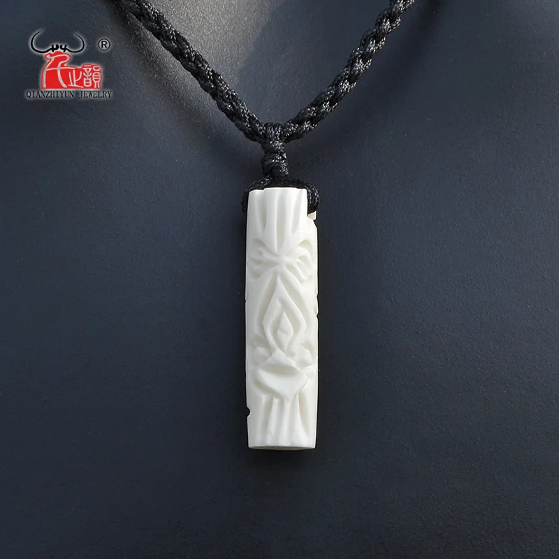

1PC Handmade Carved Yak Bone Pendant New Zealand Necklace Maori bone Choker Woman's Man's Hawaii Tribal Surfer Style Jewelry