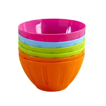 

6 Pcs Plastic Bowls Reusable Portable Colorful Facial Mask Bowls Seasoning Bowls Salad Bowls for Household Home Kitchen Use