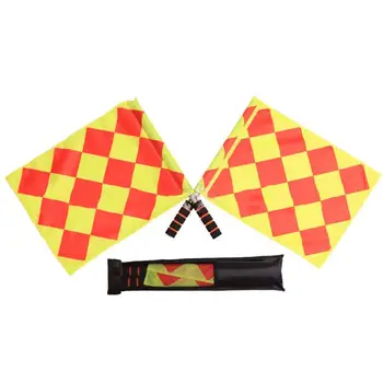 

2pcs Soccer Referee Flag with Bag Football Judge Sideline Fair Play use Sports Match Football Linesman Flags Referee Equipment