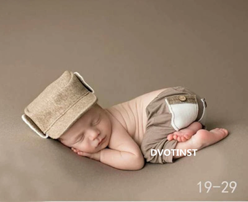 

Dvotinst Newborn Photography Props for Baby Brown Gentleman 3pcs Set Bodysuit Clothes Fotografia Bebe Studio Shoots Photo Props