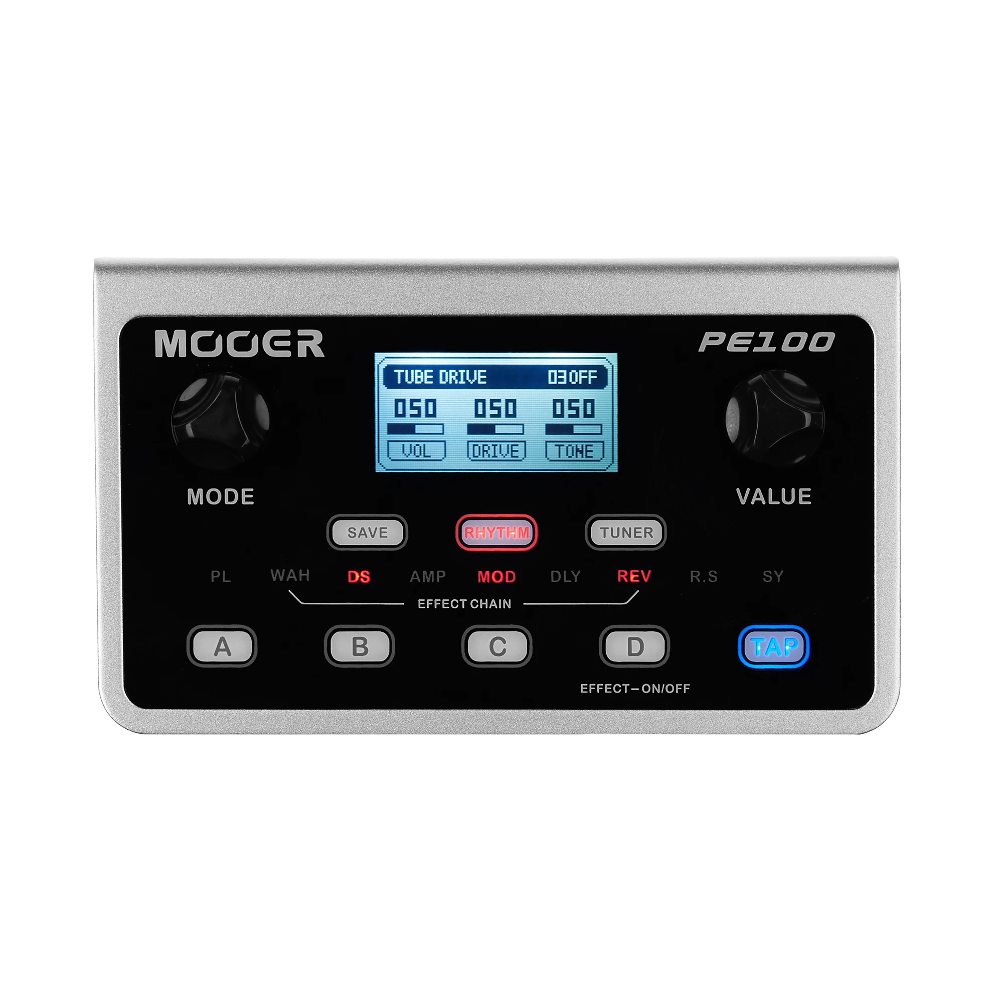 

MOOER PE100 Portable Multi-effects Processor 10 Metronomes Tap Tempo Stompbox 40 Drum Patterns Guitar Effects Pedal 39 Effects