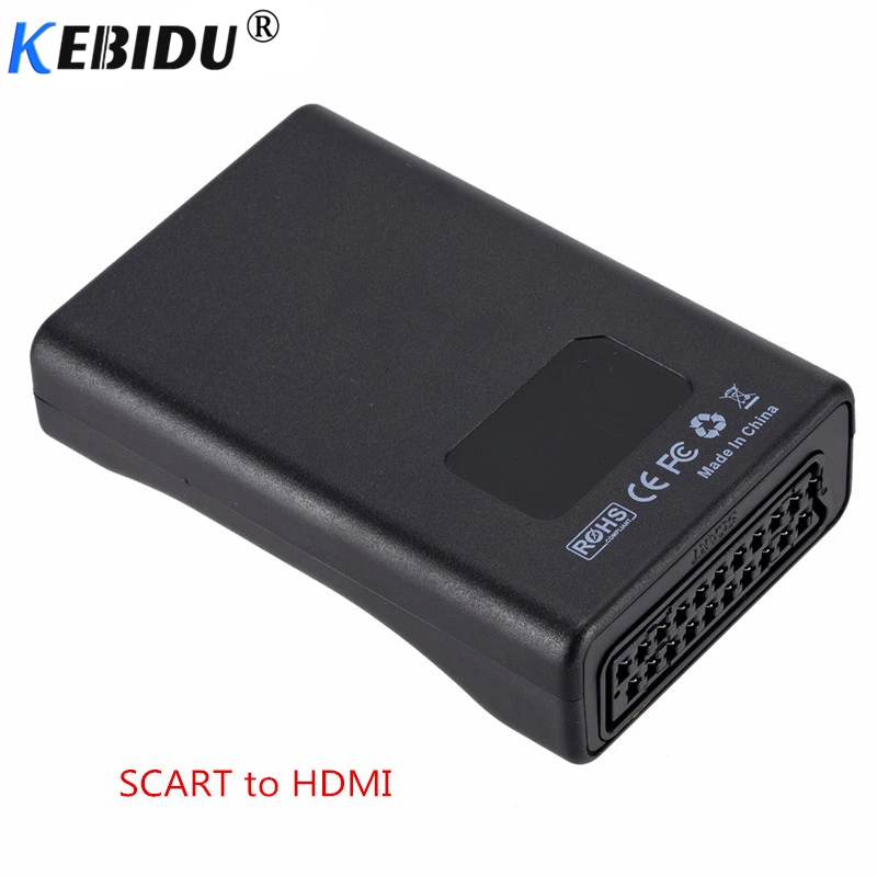 Kebidumei 1080P SCART К HDMI к SCART Видео Аудио высококлассный преобразователь av-сигнала адаптер HD приемник ТВ DVD США/ЕС разъем питания