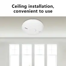 Независимый беспроводной пожарный извещатель умный датчик дыма с красным светодиодный потолочная установка Горячая