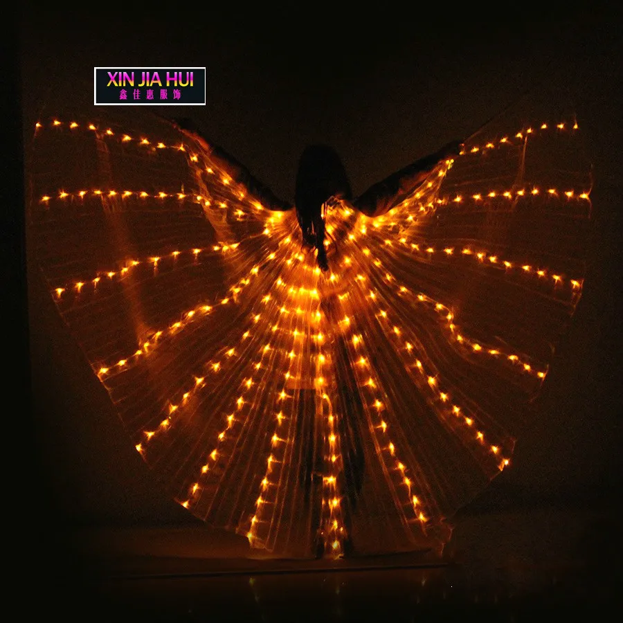 

Led Isis Wings Lights Luminous Costumes 360 Degree Belly Dance Prop Circus Circo Performance Outfit