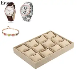 12 Сетки Коробка для часов, Чехол подушки Детские стиль ювелирные часы поддон для показа браслетов коробки ювелирные изделия серьги
