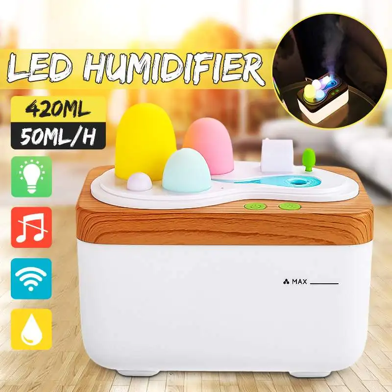

3 in 1 LED USB 420ml Air Humidifier Oil Diffusers Aromatherapy With Remote Control Gift + Small Night Light