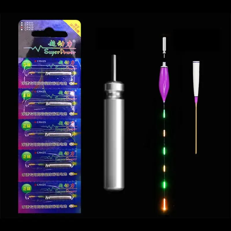 5 قطعة/المجموعة الصيد يطفو قابلة للشحن CR425 بطارية مباراة USB لاستخدام الدعاوى لمختلف شاحن الأجهزة أدوات صيد