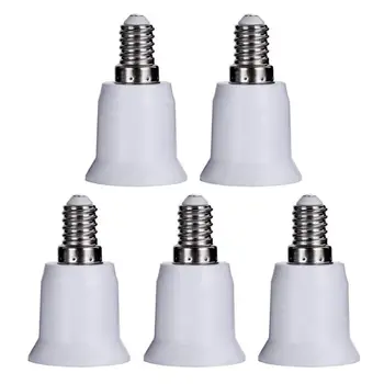 

5pcs E14 to E27 Base Screw Light Lamp Bulb Holder Adapter Socket Converter E14 to E27 Lamp Holder Converters