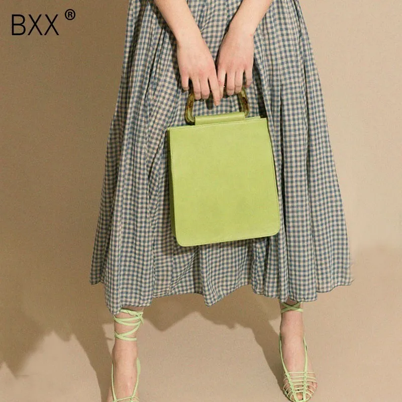 

[BXX] 2019 New Stylish Green Color Soft PU Leather Single Strap Double Handles Large Capacity Women Shoulder Bag Handbags NA645