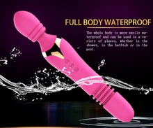 Stretch Dildo G Spot Vibrator Telescopic AV Stick Magic Wand USB Charged Adult Sex Toy for