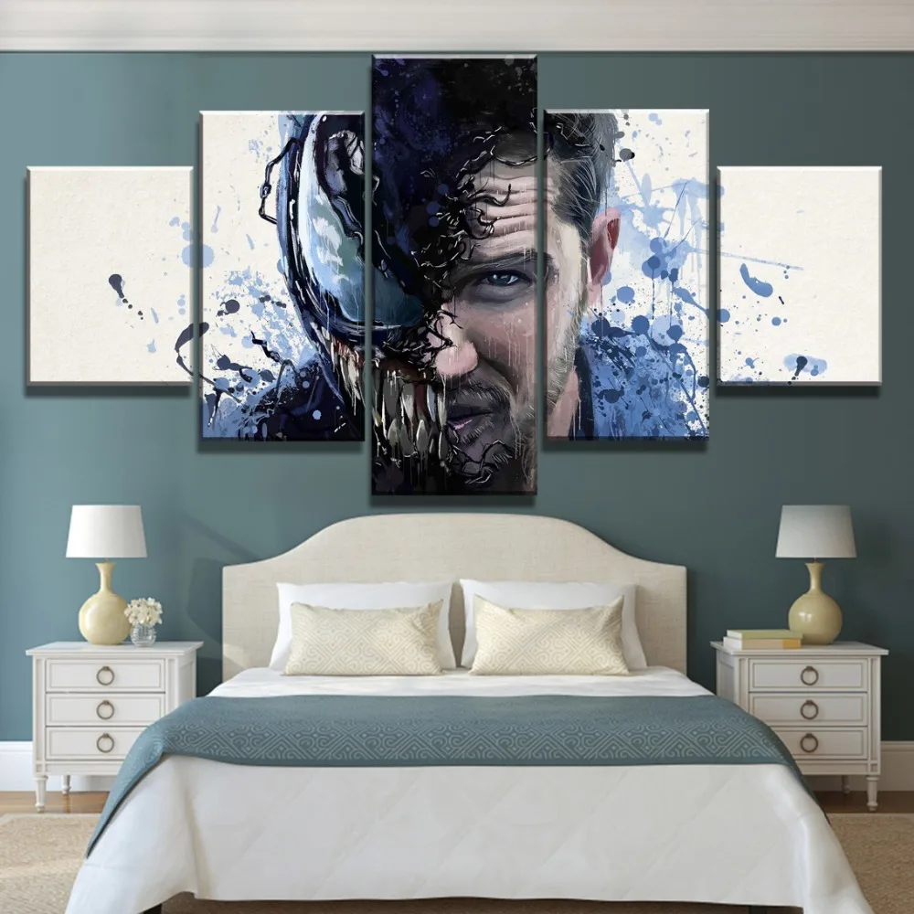 

Frame 5 Piece Canvas Art Venom Movie Poster Modern Decorative Paintings on Canvas Wall Art for Home Decorations Wall Decor