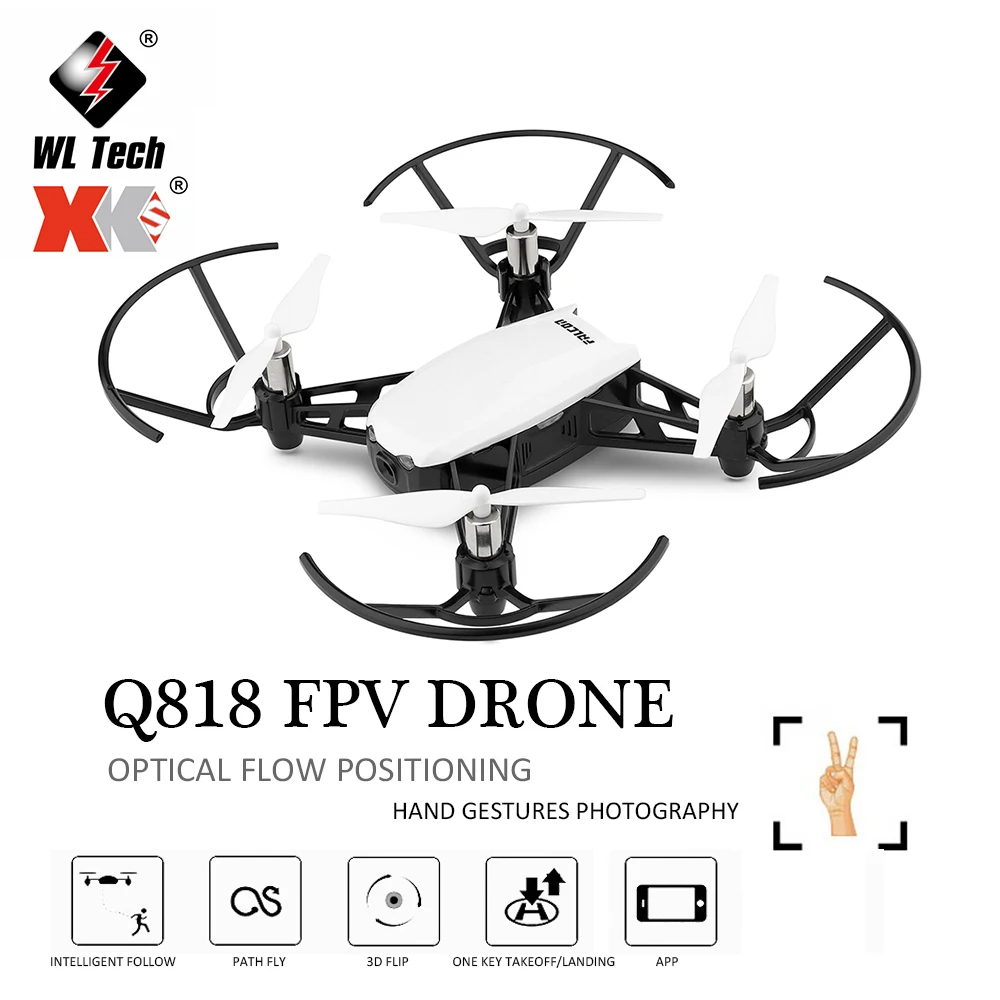 

WLtoys XK Q818 Optical Flow Drone RC Helicopter with Dual Camera 720P Wifi FPV Altitude Hold Gesture Photography Quadcopter Dron