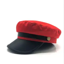 Унисекс плоской подошве черного и красного цвета темно-шляпа Кепки женские и мужские модные береты горячая Распродажа уличный стиль