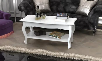 

VidaXL Coffee Table With 2 White MDF Shelves Made By High Quality Solid Pine Wood Suitable For Home Office Cafe Table