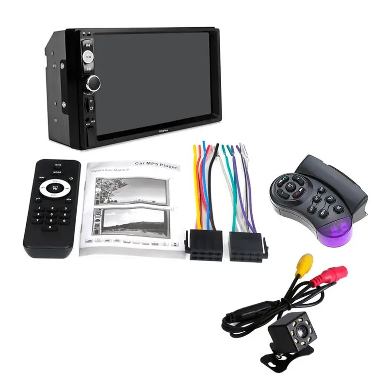 

New 7-inch Universal Car Radio MP5 Multimedia Player 2 Din HD BT TF FM Auxiliary Input Steering Wheel Control Rear-view Camera