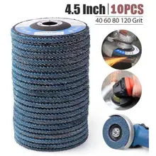 

10Pcs 4.5'' 115MM Metal Sanding Flap Discs Angle Grinder Wheels Blades 40/60/80/120 Grit Professional Flap Discs