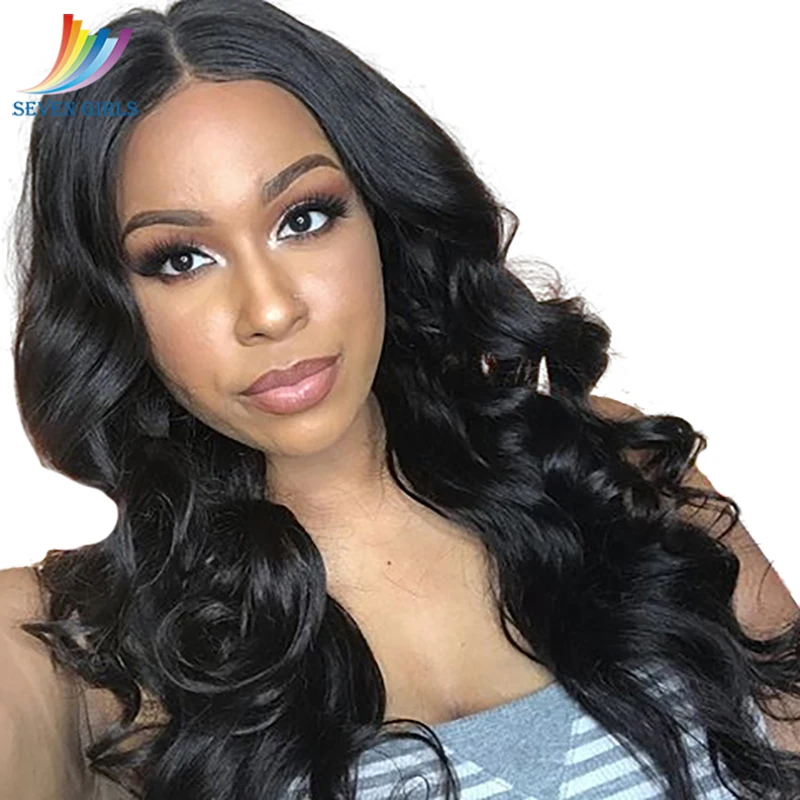 

Sevengirls Glueless Natural Color Peruvian Wet And Wavy Full Lace Human Hair Wigs With Baby Hair Pre plucked Virgin Hair