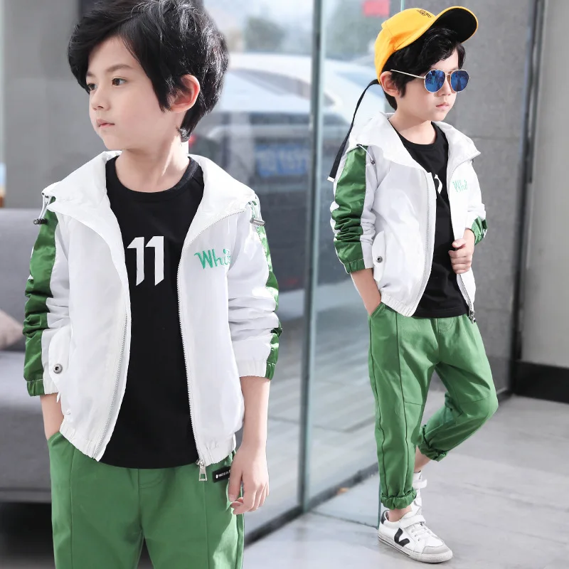 

Children's clothing spring and autumn casual jacket 2019 new color matching letter jacket long sleeve zipper boy clothes