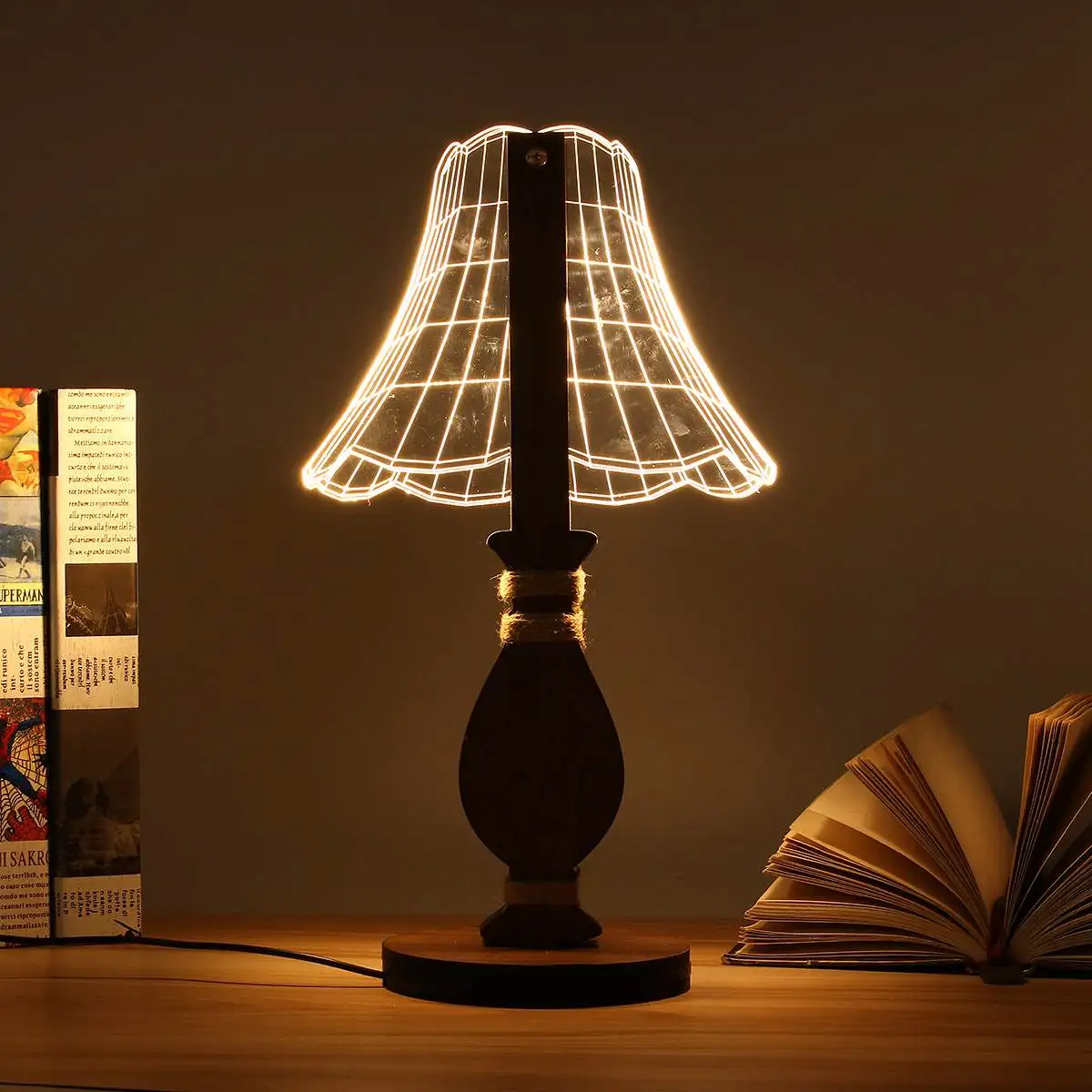 Лучший деревянный USB 3D светодиодный Ночной светильник в виде бабочки совы, теплый светильник, настольные лампы для чтения, домашний декор для спальни, подарок на день рождения