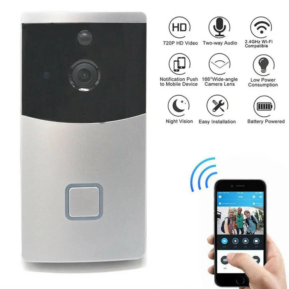 

WiFi Ring Doorbell Smart Wireless Bell Video Phone Intercom Home Security