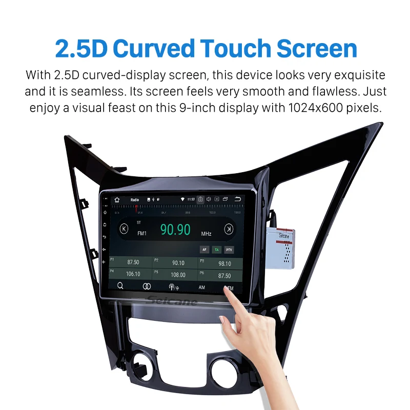Flash Deal Seicane Navi 1Din 9" HD Android 9.0 GPS Car Radio For HYUNDAI Sonata i40 i45 2011 2012-2015 Multimedia Player Stereo Head Unit 2
